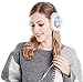 Women Lady's Knit Snowflake Design Soft Furry Ear Muffs Headphones Music Gray One Size