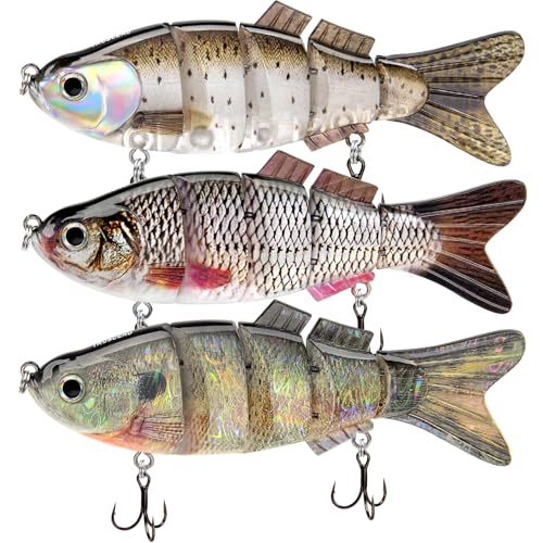 TRUSCEND Easy Catch Swimmax, Turbulente Wackel- und Vibration Aktionen für mehr Bisse, Segmentierter Swimbait, Verbunden durch die Stärkste Dyneema-Fa