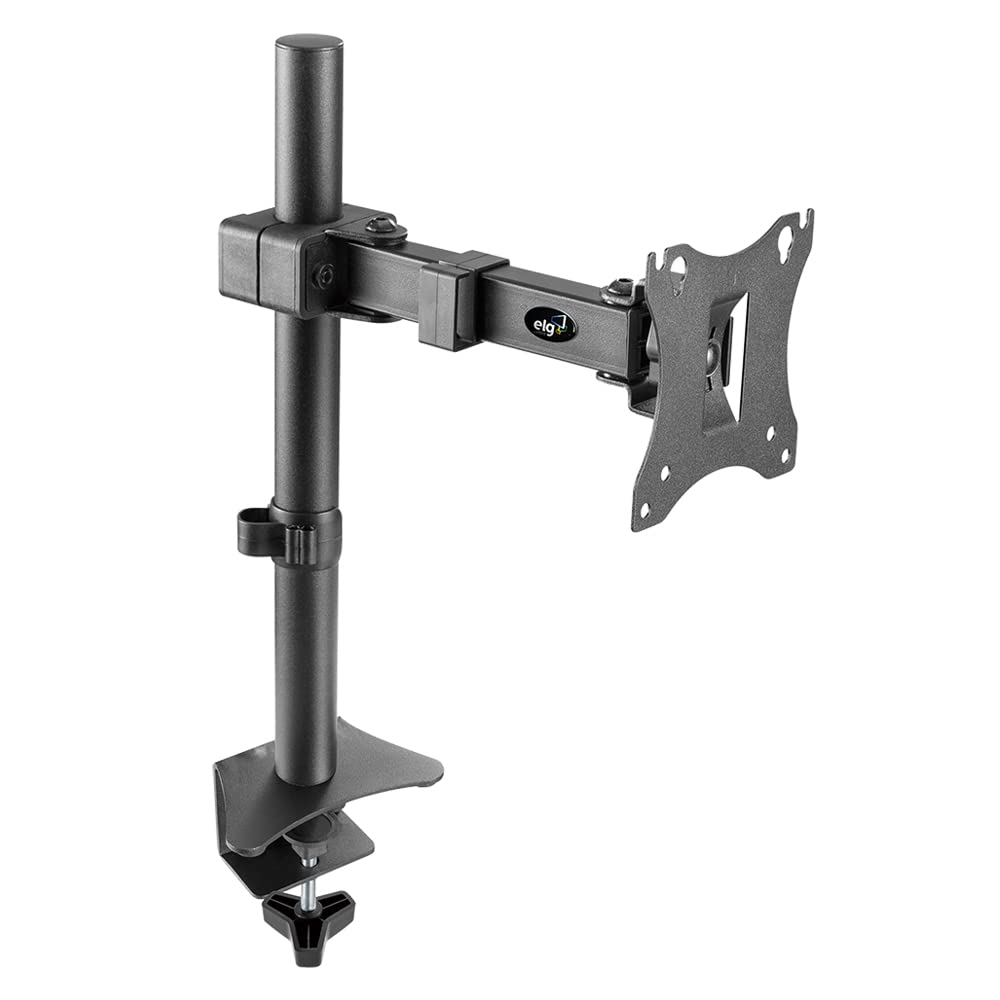 ELG Full Motion Swivel Monitor Desk Mount Stand up to 34'' Screen, Adjustable Arm Height Position, Computer Monitor Stand, Gaming/Home Office, F50N, Black Image