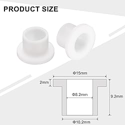 uxcell 10pcs Flanged Sleeve Bearings Plastic