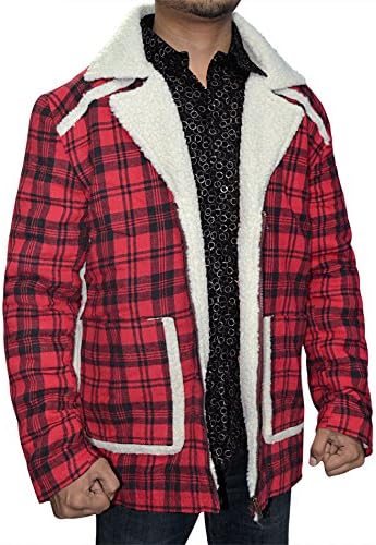 Deadpool Ryan Reynolds Red Flannel Shearling Jacket (Small)