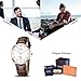 BUREI Men's Watches Ultra-Thin Dial with Rose Gold Hand and Brown Leather Strap