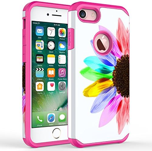 iPhone 6S Case, iPhone 6 Case, Kaesar [Slim Fit] [Shock Absorption] Hybrid Dual Layer Shockproof Hard Cover Graphic Fashion Cute Colorful Silicone Skin Case for Apple iPhone 6 / 6S - Sunflower