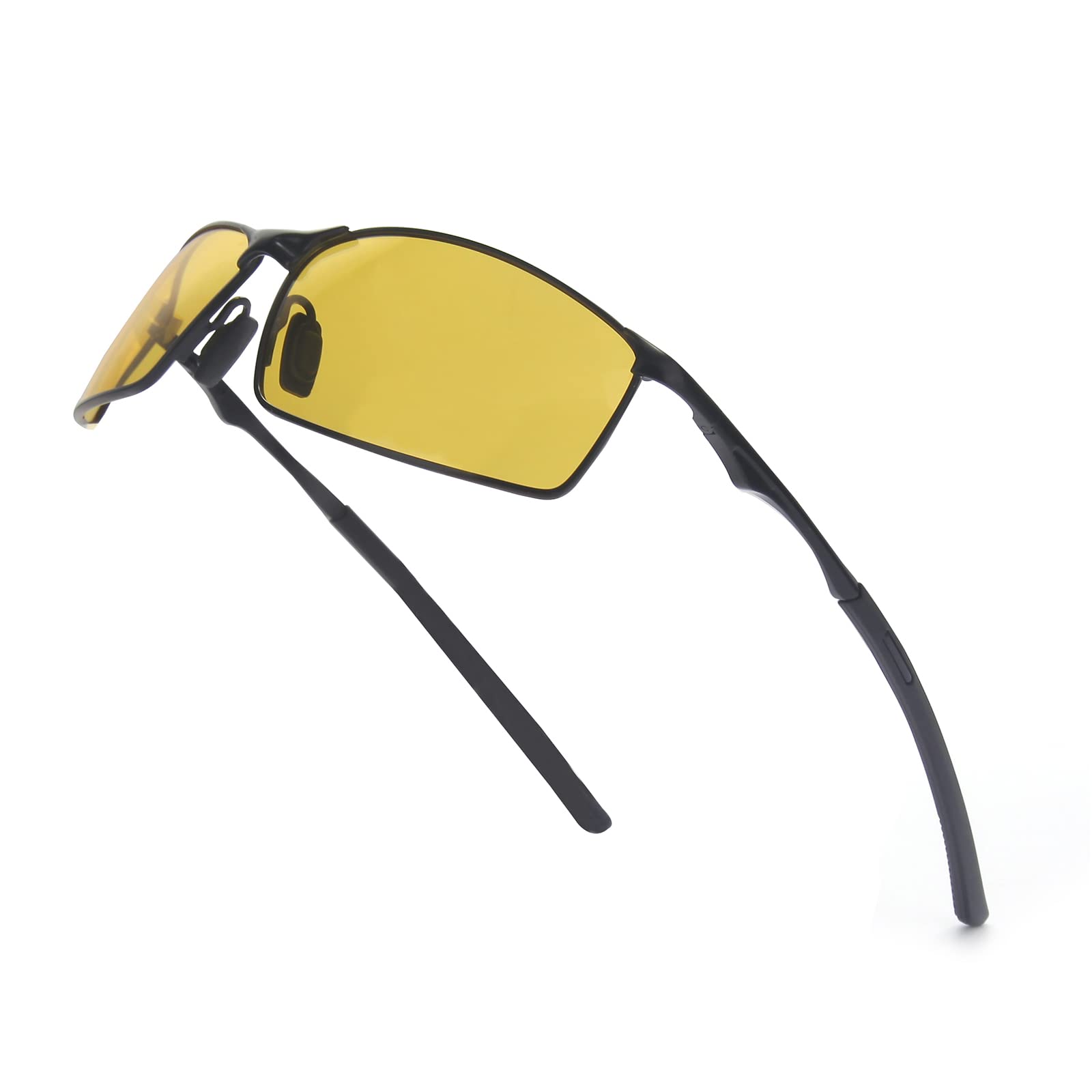 SKYWAY Mens Sunglasses Polarized Metal Frame Night Driving Glasses UV400 Protection, Anti Glare, Reduce Eye Fatigue
