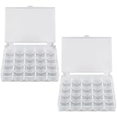 25 Slots Bobbin Box, Transparent Sewing Bobbin Organizer Storage Case | 25 Slots Storage; Transparent Design; Organized Bobbin Holder; Durable Plastic Case; Sewing Craft Essential