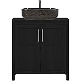 YOURLITE 30" Bathroom Vanity with Sink, Black Bathroom Vanity and Sink Combo with Faucet & Pop Up Drain Set,Traditional Vanit
