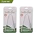 HealthAndYoga™ Tongue Cleaner Scraper with Storage Bag - Hygienic, Surgical Grade, Non-Synthetic Grip – Sterilizable Tongue Brush Cleaner (Surgical Steel - 2 Pack)