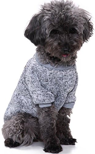 Pet Dog Clothes Knitwear Dog Sweater Soft Thickening Warm Pup Dogs Shirt Winter Puppy Sweater for dogs (Grey, S)
