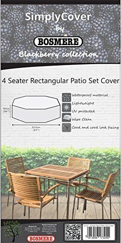 Simply Cover Bosmere 4 Seater Rectangular Patio Set Cover Blackberry Q325