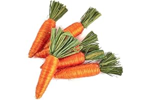 Factory Direct Craft Pack of 12 Orange Dyed Natural Sisal Fiber Artificial Carrots Decor for Easter Spring Decorations or Kitchen Vegetable Displays (4-3/4" Long)