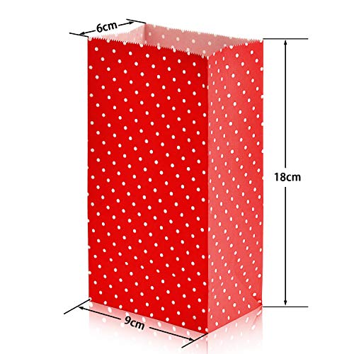 image for Tatuo 24 Pieces Party Bags Gift Dot Paper Bags Grocery Bags Craft Pape