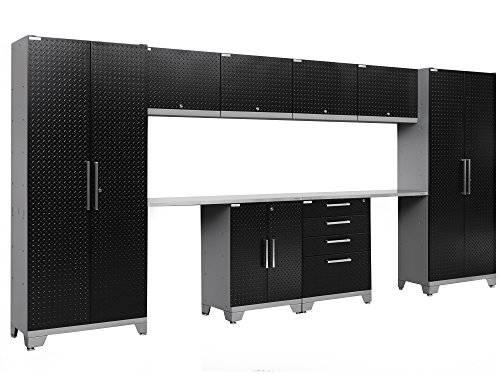 NewAge Products 55578 Performance 2.0 10Piece Cabinetry Set with Stainless Steel Worktop - Diamond Plate Black,, Diamond Plated Black - Thumbnail 5