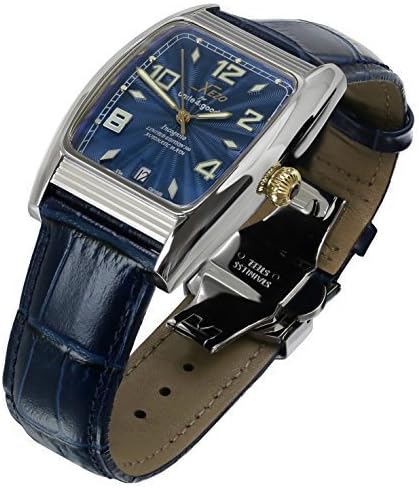 Xezo Men's Tonneau Automatic Retro Style 10 ATM Water Resistant Gold Plated Accents Watch by Xezo Pens