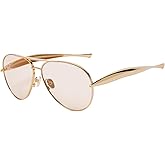 Jcheupet Oversized Aviator Sunglasses For Women 70s Retro 2025 Metal Shades with Gold Streamline Arms