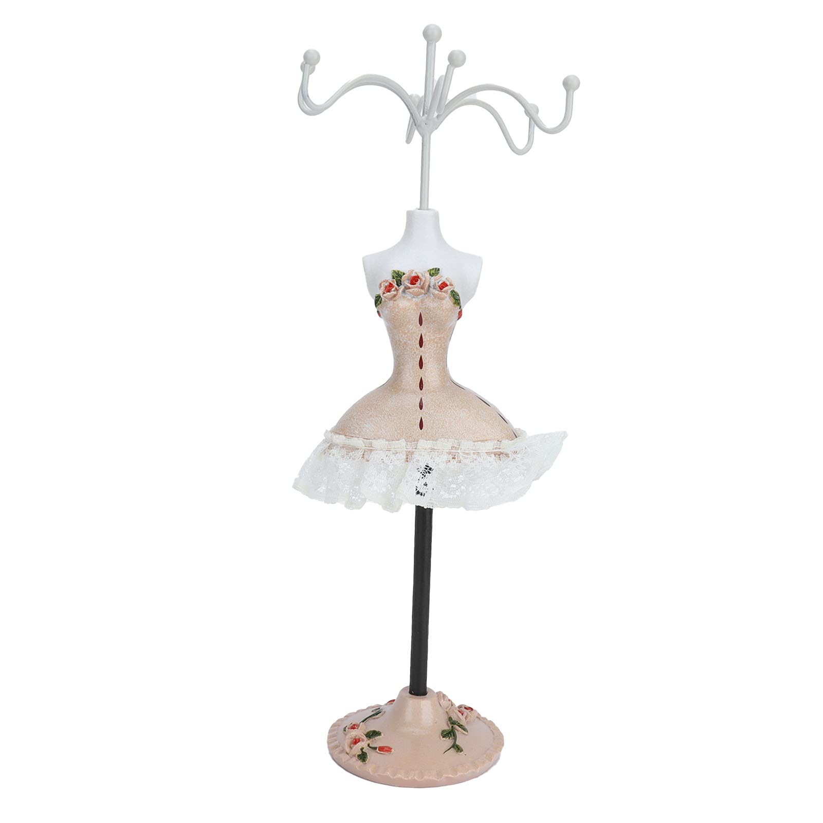 Tomotato Jewelry Display Stand, Model Dress Earring Necklace Ring Jewelry Organizer Holder with Rotatable Bracket, Princess Dress Doll Jewelry Tower Rack for Girls Women(C)