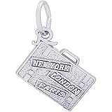 Rembrandt Charms Suitcase Charm, Sterling Silver