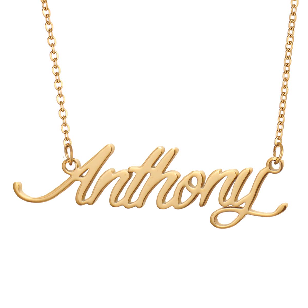 Aoloshow 18K Gold Plated Anthony Name Necklace