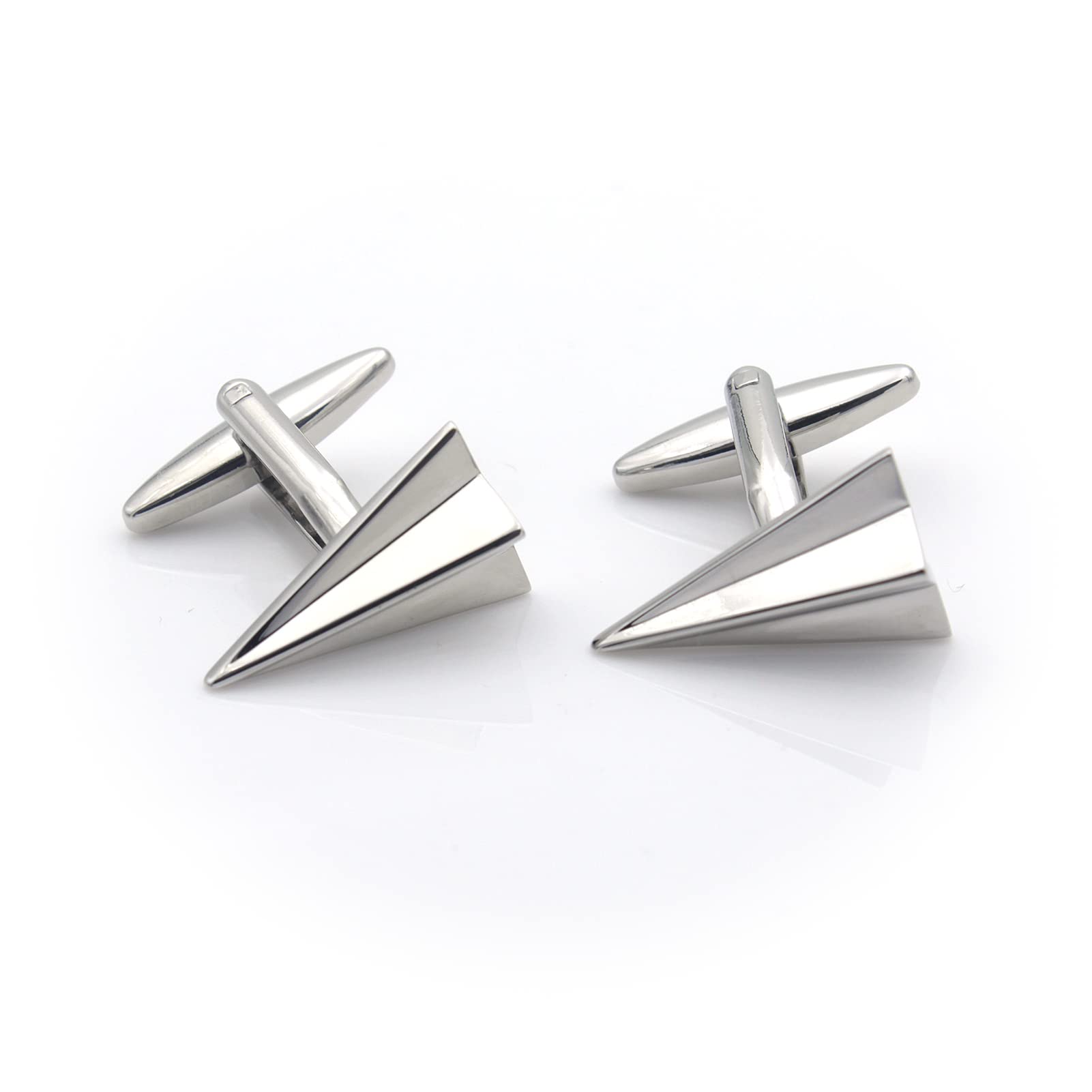 Paper Plane Style Silver Cufflinks