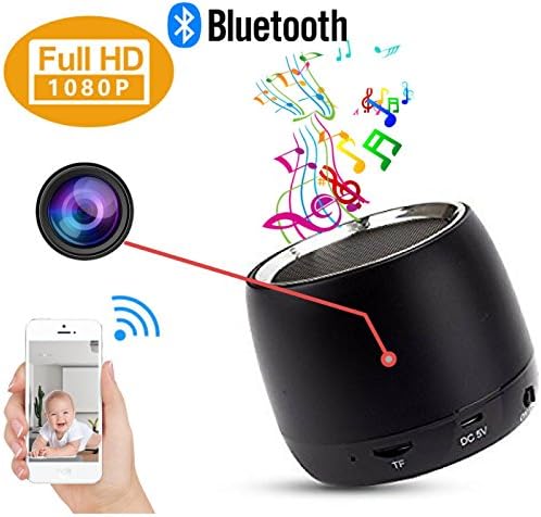 1080P WIFI HD Spy Cam Bluetooth Speaker Cam Wireless Nanny Cam Mini USB Wireless IP All-in-one Home Security Camera Video Recorder Motion Detection indoor Real-Time View Stereo Speakers-by MANiZAM