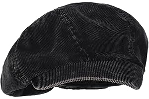 RUNGION Womens Beret Newsboy Hat for Men French Corduroy Cap Classic Autumn Winter Visor Beret Hat Solid Color Cabbie Cap