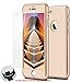 iPhone 7 Case,Lavince Full Body Protection Hard Slim Premium Cover[Dual Layer][Slim Fit] with Tempered Glass Screen Protector for iPhone 7 4.7inch(Luxury Gold)