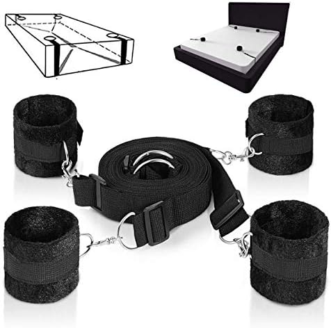 Up The Bed Restraint Set/Kit with Comfortable Ankles and Wrist Cuffs | Adjustable Bed Restraints Straps | Fits Any Size Mattress | Exercise Band - Suitable for Both Men and Women,Black