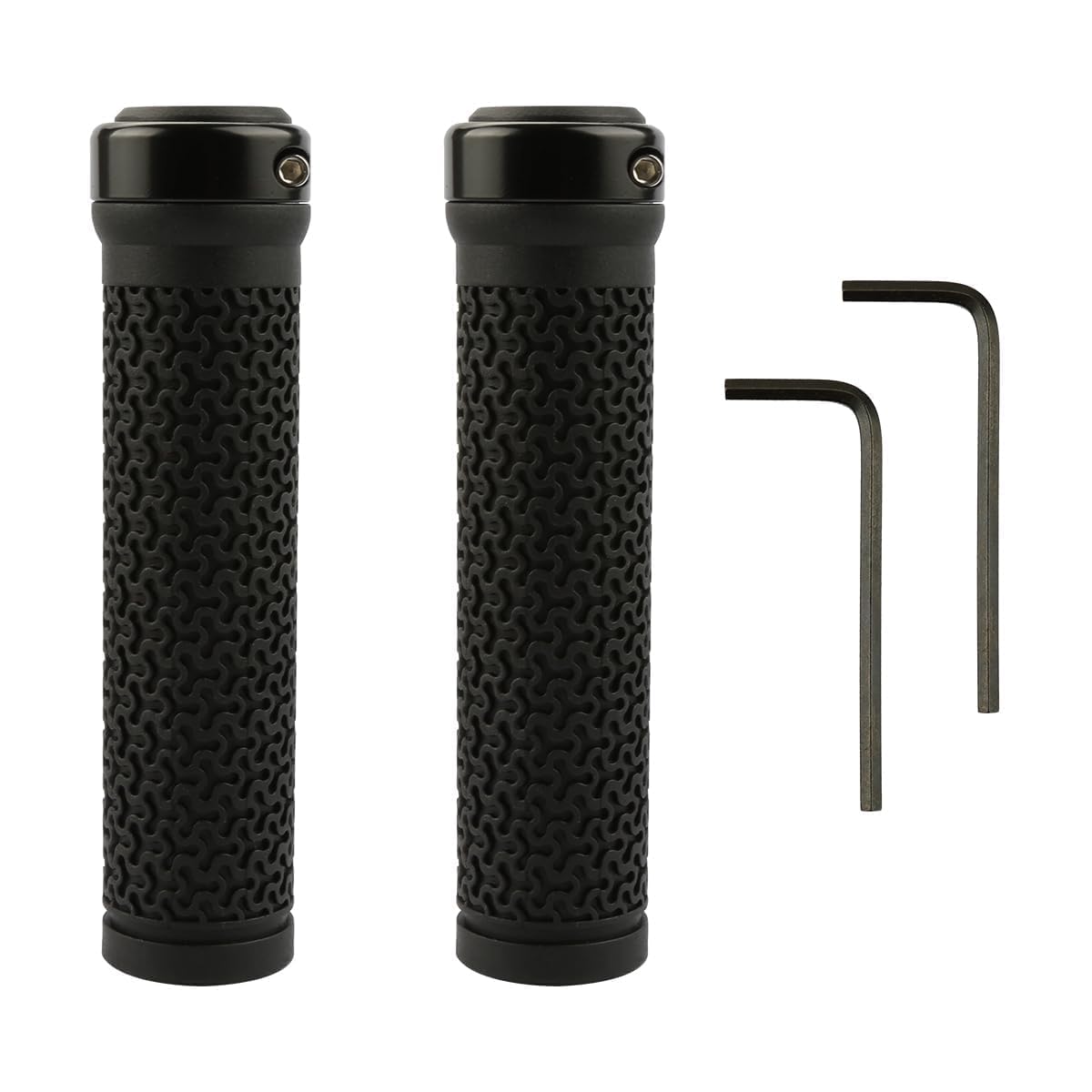 Tabanzhe 2 PCS Rubber Bike Handlebar Grips,Non-Slip Lightweight Cycling Grips,Professional Single Lock-on Handlebar for MTB BMX Bikes(Black), 2306-01A