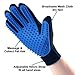 Pet Grooming Glove and Deshedding Glove Brush Best for Dogs & Cats Long & Short Fur Massage Tool with Enhanced Five Finger Design (1 Pair Blue)
