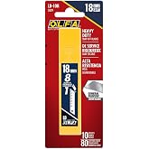 OLFA 18mm Heavy-Duty Snap-Off Blades (LB-10B) - Japanese Steel, 10 Blades | Japanese tool steel, 8 segments per blade, 10-pack, all 18mm - Heavy-duty construction - Contractors and Construction