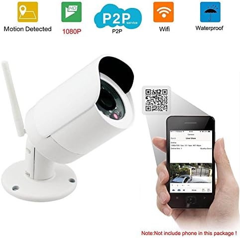 Smartiscam 1080P Full HD WiFi Bullet IP Camera (2.0 Megapixel)Onvif Outdoor Wireless Security Camera , Plug &amp; Play &amp; Nightvision