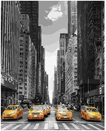 Jigsaw Puzzle 1000 Piece 3D Puzzle New York Yellow Taxi Cabs Kits for Adults DIY 75X50Cm
