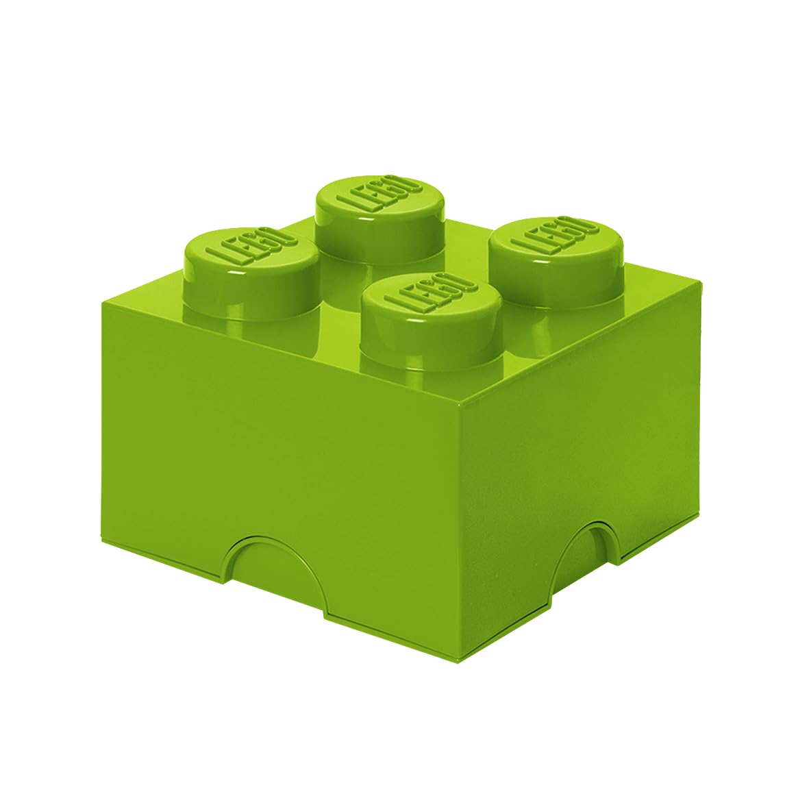 LEGO Brick 4 Knobs Stackable Storage Box, Green (Lime), 5.7 Litre