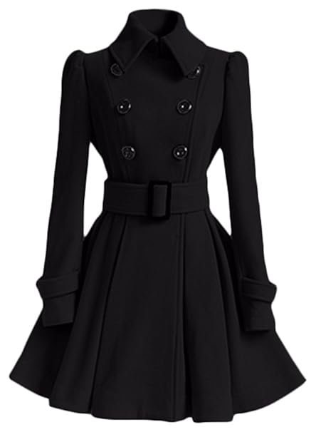 Bestfort Damen Mantel Winter Trenchcoat Lang Swing Coat Jacke Im frühjahr und im Herbst Warm Parka