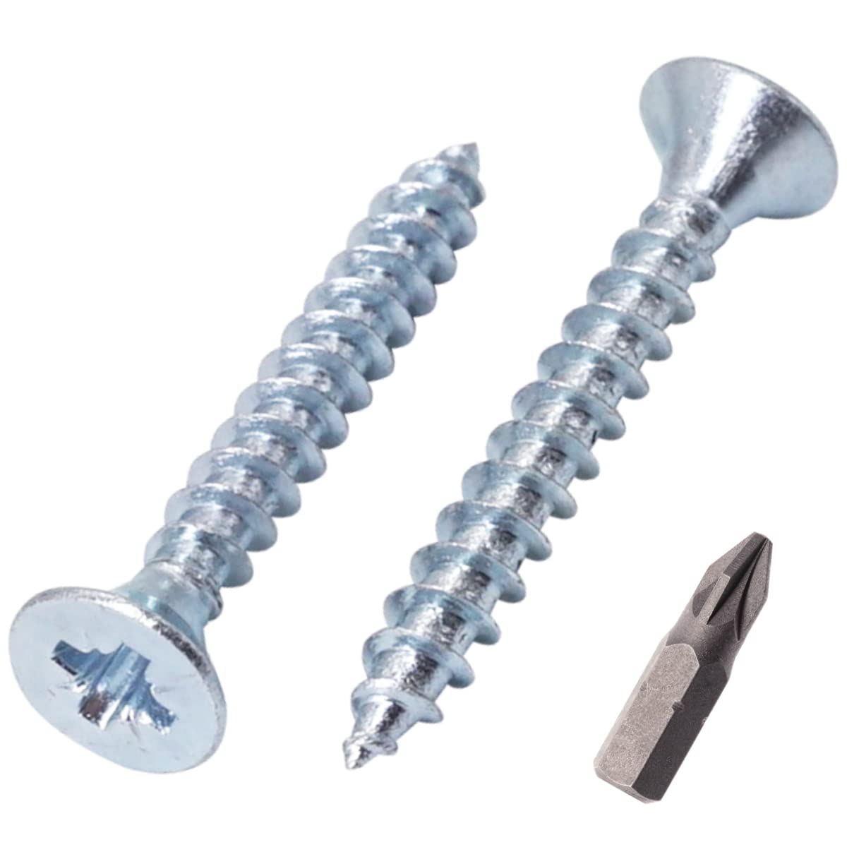 SKIR'CO (40 pcs) Zinc Plated Steel 4.0 x 30 mm Wood Screws, Pozidriv Countersunk Head, PZ Fully Threaded, Chipboard Screws
