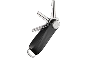 Orbitkey Original Active Rubber Key Organizer | Weather Resistant, Stainless Steel Locking Mechanism, Slim & Quiet Profile | Holds up to 7 Keys, Jet Black