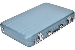 ausuky Mini Aluminum Suitcase Briefcase Card Holder Box Case Gift Box (blue)