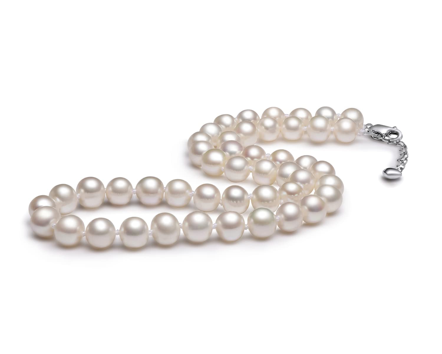 Pearl Choker Necklace for Women, White Freshwater Cultured Pearl Strand Bead with Sterling Silver Clasp, Jewelry Gift on Birthday Anniversary for Ladies Girlfreind, Mothers Day Gift for Mom, 6-7mm