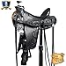 HILASON 15 in Western Horse Wade Saddle Leather Ranch Roping Blackthumb 1