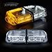 Xprite 36 LED Emergency Strobe Lights Mini Bar 16 Flashing Modes Warning Beacon Light w/Magnetic Base for Law Enforcement Hazard Vehicles, Trucks, Snow Plow, Construction Cars (White Amber/Yellow)