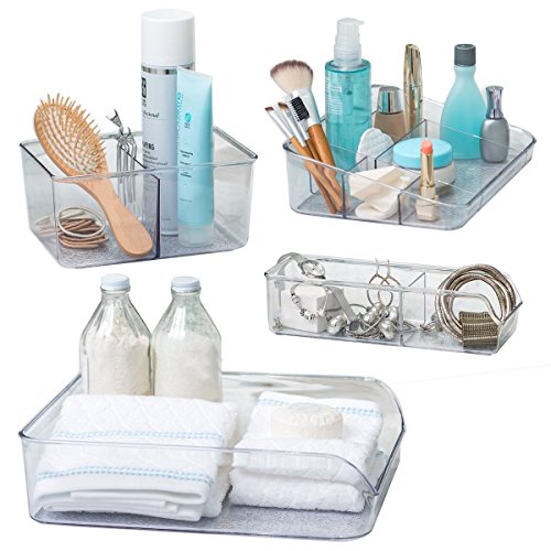 Better Living Set Of 4 Vanity Trays For Bathroom Storage Cosmetic