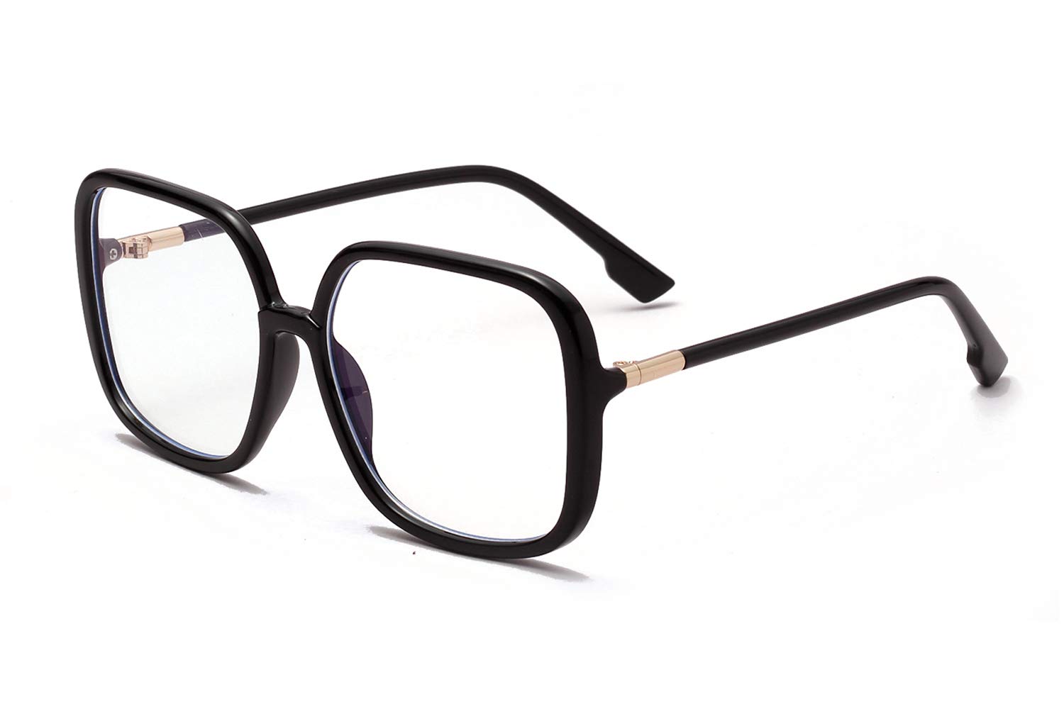 Photo 1 of BAODAREN Blue Light Blocking Glasses Oversized Square Frame Women/Men Anti Eyestrain Computer Eyeglasses L3000A (Black)