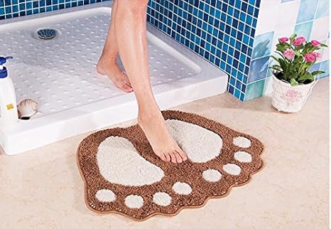 Badematte Badteppich aus Mikrofaser Anti Rutsch Fußspur Design
