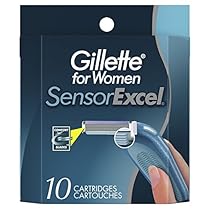 Gillette Sensor Excel Women's Razor Blade Refills, 10 Count, Womens Razors / Blades