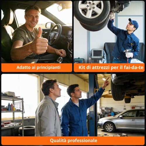 OBD2 Car Diagnostic, OBD2 Italian Diagnostic Error Car Engine OBDII EOBD Diagnosis Testing Battery and I/M Readiness Car Emissions with OBD2 Functions, 13 Languages Supported for All OBDII Vehicles