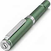 Scriveiner Green Rollerball EDC Luxury Pen, Stunning Pocket Pen with Chrome Finish, Cool Writing Pen, Best Gift for Men &amp; Women, German Schmidt Refill, Nice Present, Fancy Office Designer
