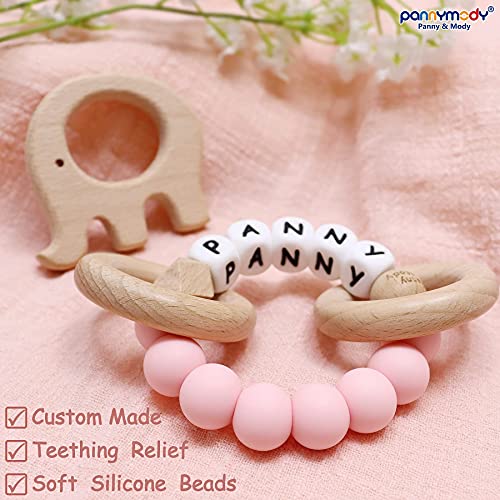 Personalized Baby Gift Set Teething Toys with Name, 4 in 1 Customizable Teethers, Customized