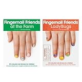 Fingernail Friends Colorful Nail Stickers Nail Art for Children, Ladybugs & Farm Animals (50 Stickers)