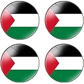 HSQCEZ 4 Pcs Palestine Flag Pin Round 1 Inch, Lapel Pins Souvenir Badge for Hat Clothes Backpack,Palestinians Flag Brooch Accessories Party Favors,Patriotic Pin Accessories for Men/Women