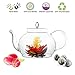 Blooming Tea Glass Teapot Gourmet Gift Set Polo 45oz/1330ml with Fab Flowering Green Tea 4 packs