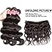 Sunber Hair Raw Brazilian Hair 3 Bundles, Virgin Brazilian Body Wave 100 Human Hair Direct Natural Black Color 16 18 20inches